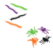 Set Insectos X12 Arañas Ciempiés Decoración Halloween