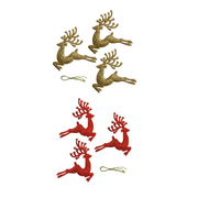 Adorno De Navidad Colgante Con Brillos X3 Rojo Dorado