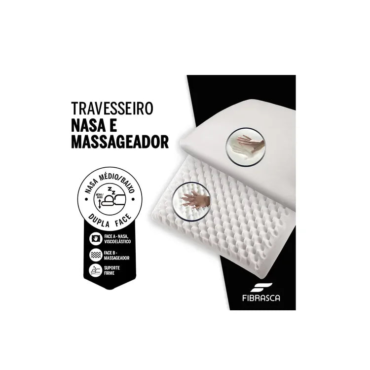 Almohada Doble Lado Viscoelástica Y Espuma Masajeador