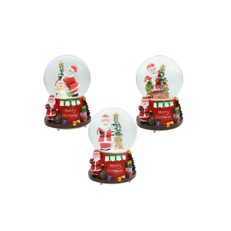 Adorno Papá Noel Navidad Decoración Bola De Nieve Con Luz
