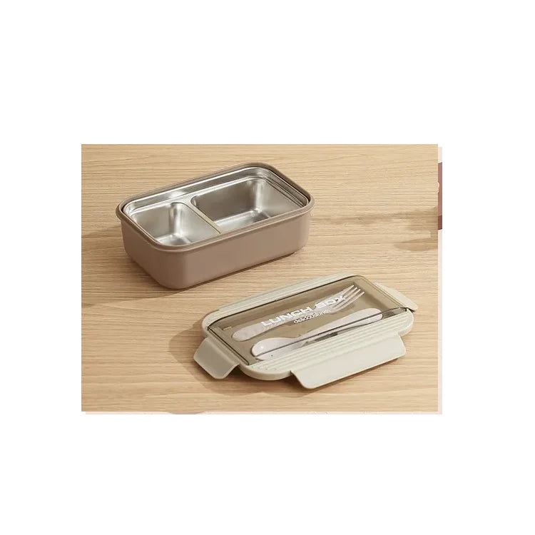 Lonchera Térmica Acero Inoxidable Con Cubiertos 22x15 Cm