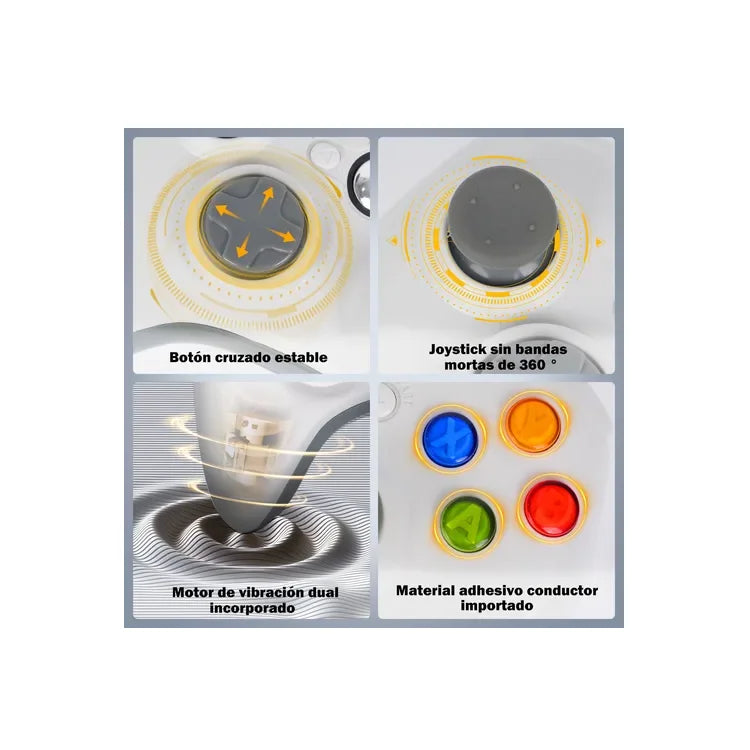 Controlador Inalámbrico De 2,4 G Para Xbox 360 Y Pc Windows Blanco