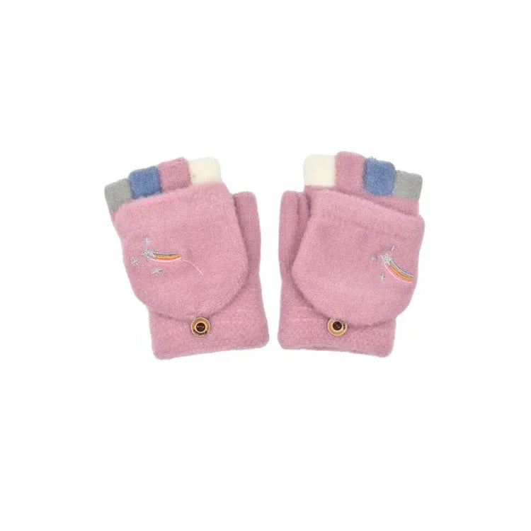 Guantes Manoplas Infantiles Medio Dedo Y Mitones 2 En 1