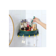 Esquinero De Baño Giratorio Con 5 Perchas Estante Adhesivo