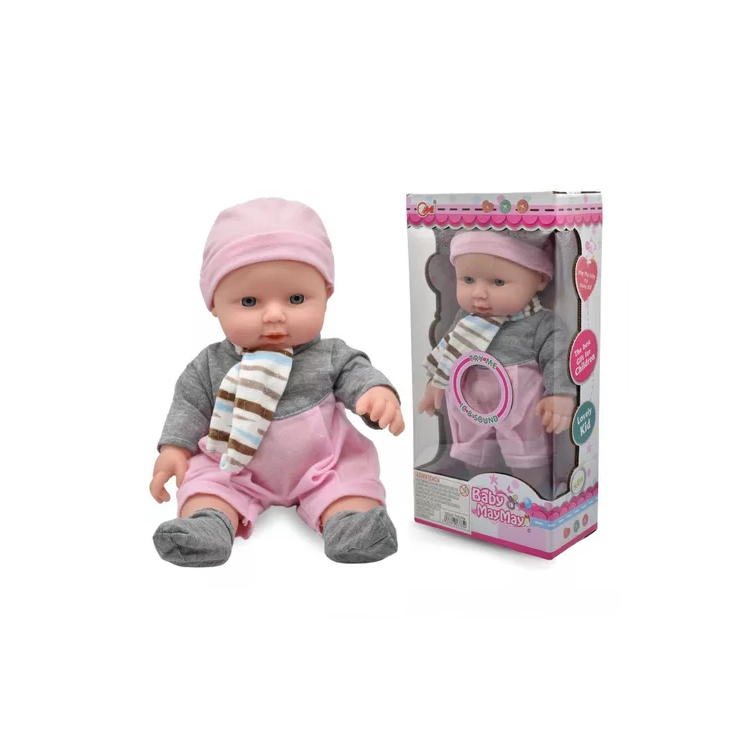 Muñeco bebé con sonido 30cm rosa