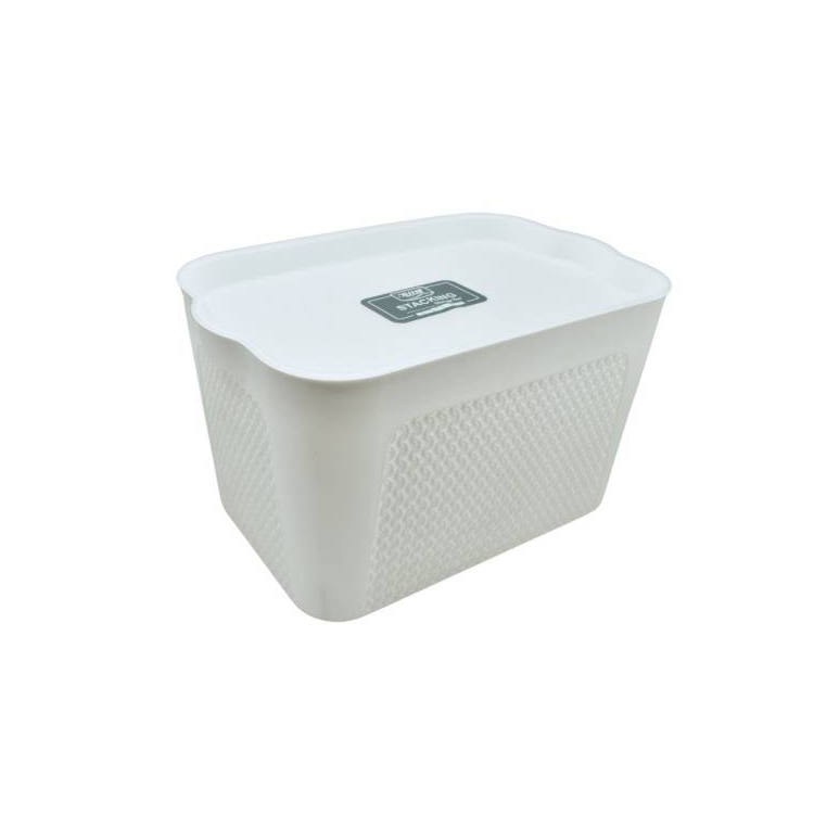 Caja Plástica Con Tapa Color Blanco Para El Hogar