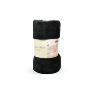 Manta Frazada Polar Lisa Negra 2 Plazas 200x230