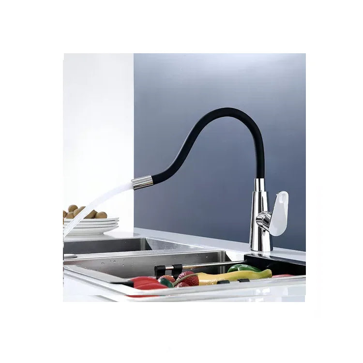 Monocomando Canila Frio/caliente C Pico Flexible Para Cocina Acabado Mate Color Negro