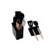 Juego Menage 13 Piezas En Silicona Y Madera + Contenedor