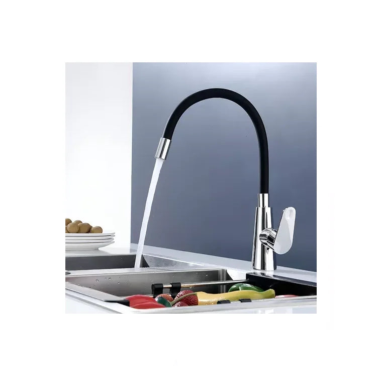 Monocomando Canila Frio/caliente C Pico Flexible Para Cocina Acabado Mate Color Negro