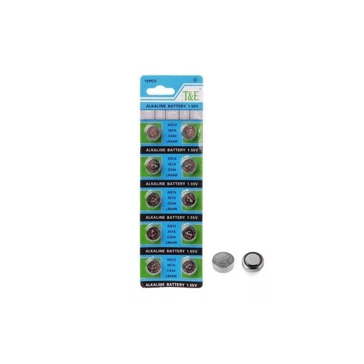 Pila Ag13 A76 Lr44 Alcalina Pack 10 Pilas De Litio Tira