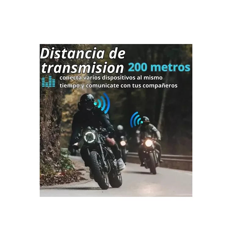 Intercomunicador Motos Auriculares Manos Libres Bt Casco