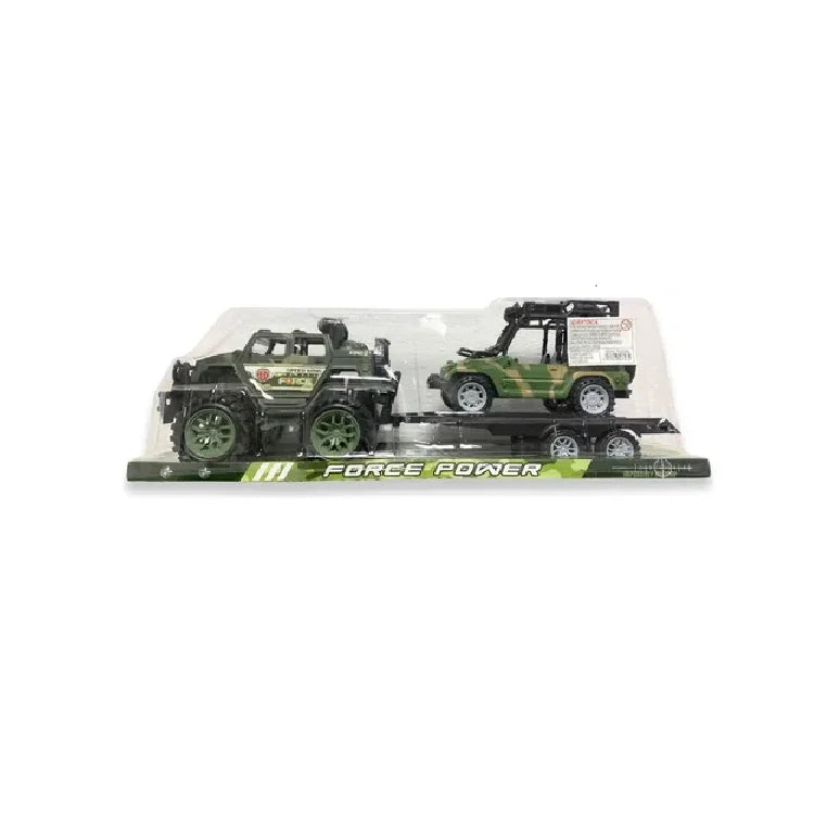 Camioneta De Guerra Con Remolque 53x17x14cm