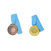 Medalla De Metal Para Deporte Color Bronce O Dorado - 6 Cm