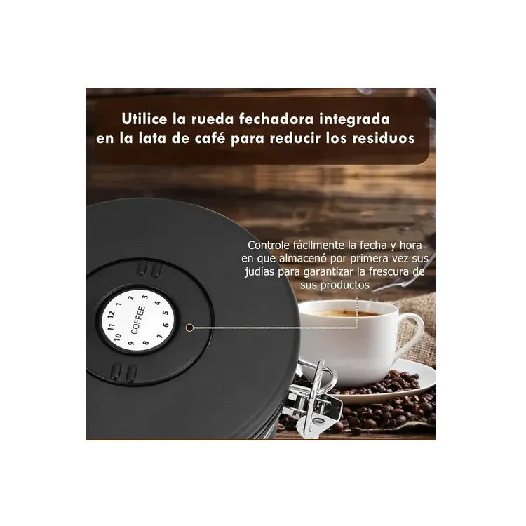 Contenedor Frasco Hermético De Café Sellado Al Vacío 1,5 Lts
