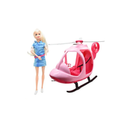 Muñeca Con Helicóptero Juguete Infantil Para Niños 47x26cm