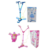 Microfono De Pie Doble Rosado 67-104cm