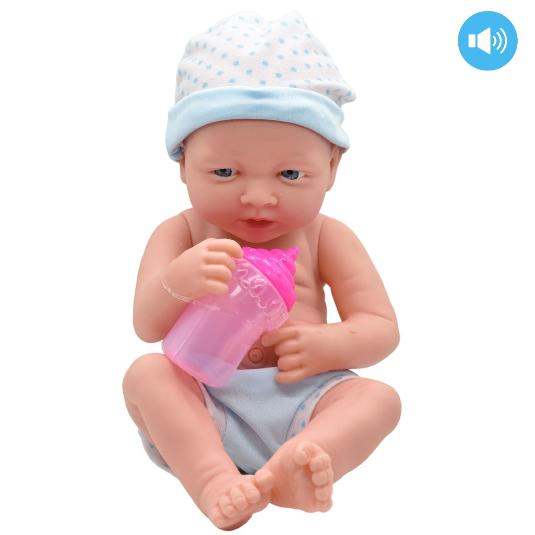 Bebé Reborn Recién Nacido Con Sonido Y Accesorios 35cm