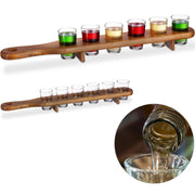 Vasos de shot en base de madera