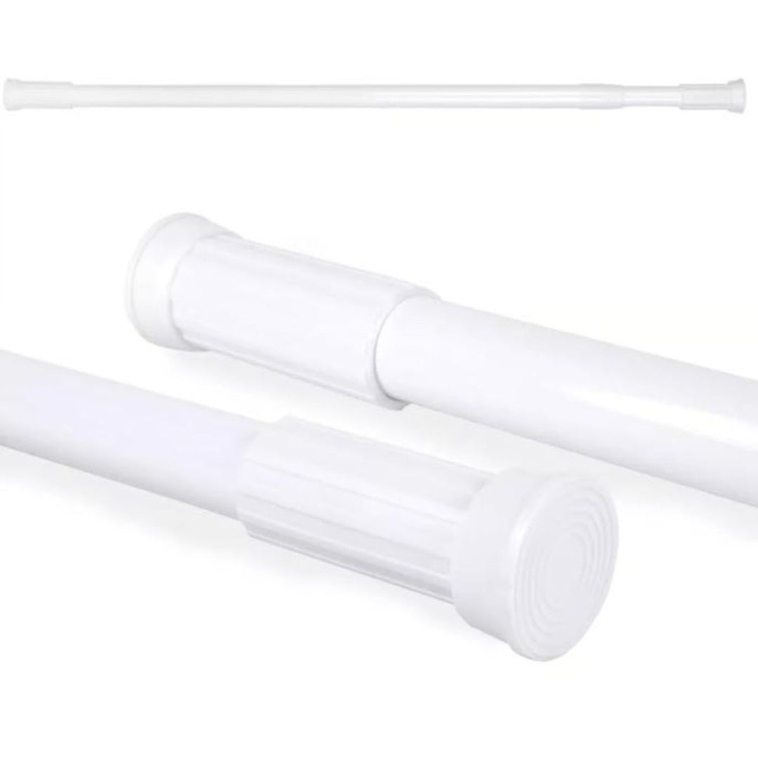Barra Extensible Cortina Baño Aluminio Blanco 70-120cm 3cm Diámetro