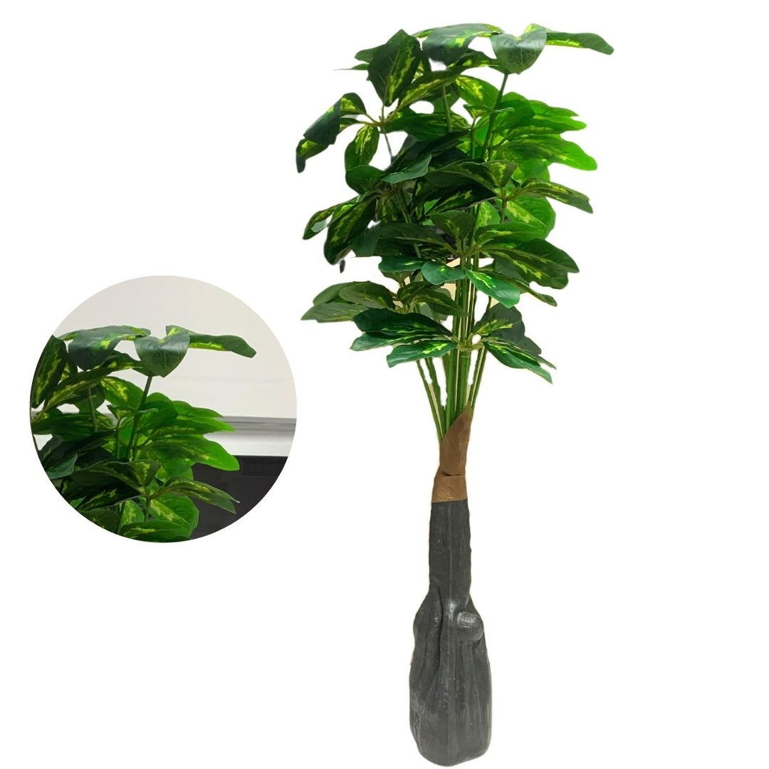 Adorno Planta Artificial Hojas Decoracion Interior 80cm Base