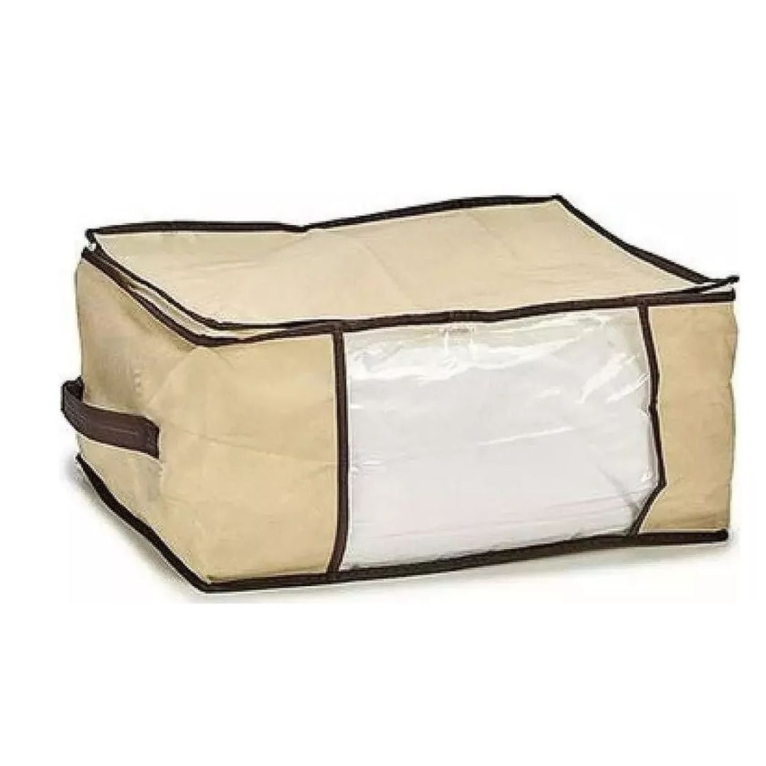 Bolsa Caja De Tela Guarda Todo Con Cierre 60x45x30cm