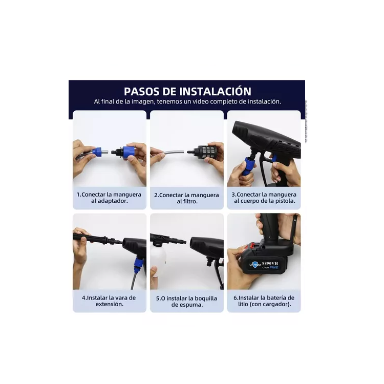 Hidro Lavadora Portátil Inalámbrica Alta Presión De Calidad