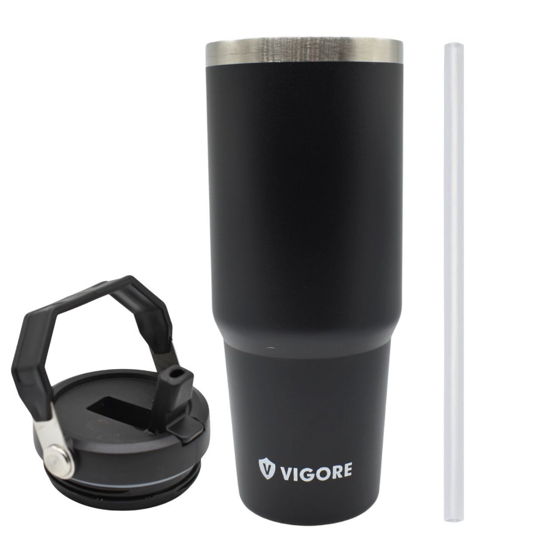 Vaso Taza Termo Térmico 900 Ml Con Agarre Color Negro
