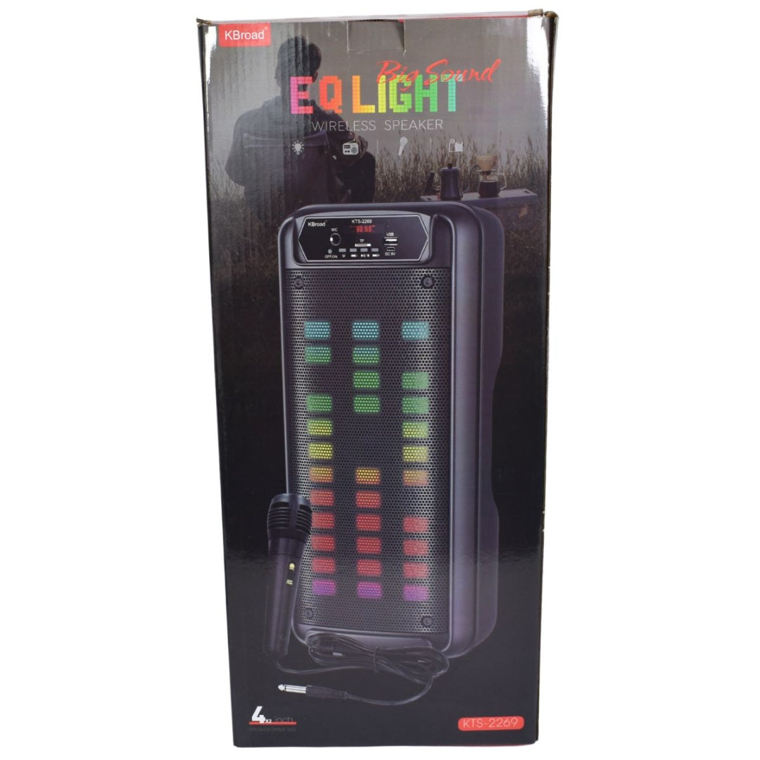 Parlante  Con Micrófono Bluetooth Karaoke Y Luces 1800mah