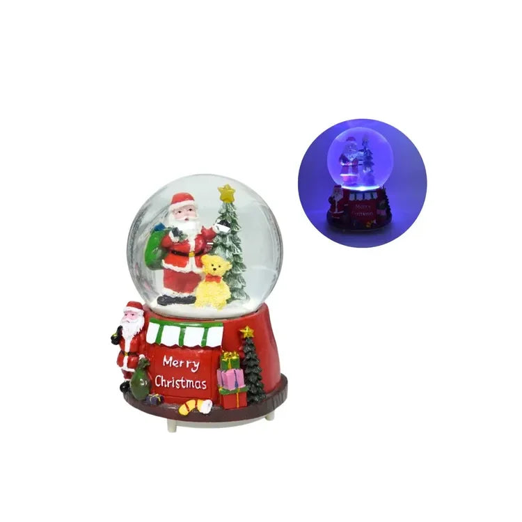 Adorno Papá Noel Navidad Decoración Bola De Nieve Con Luz