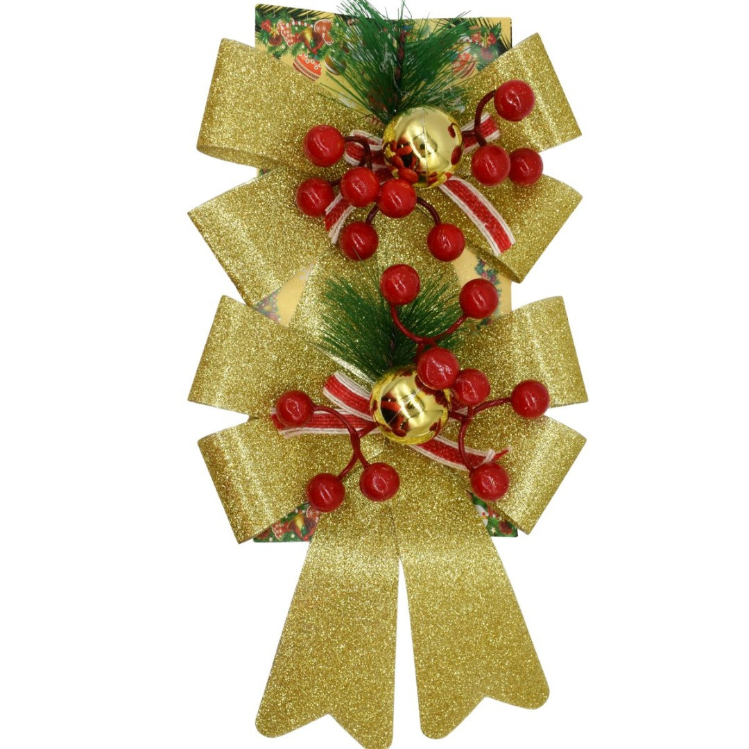 Moñas Navideñas X2 Unidades 14x17cm