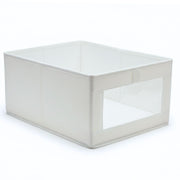 Canasto Plegable De Tela Blanco 40x27x17cm