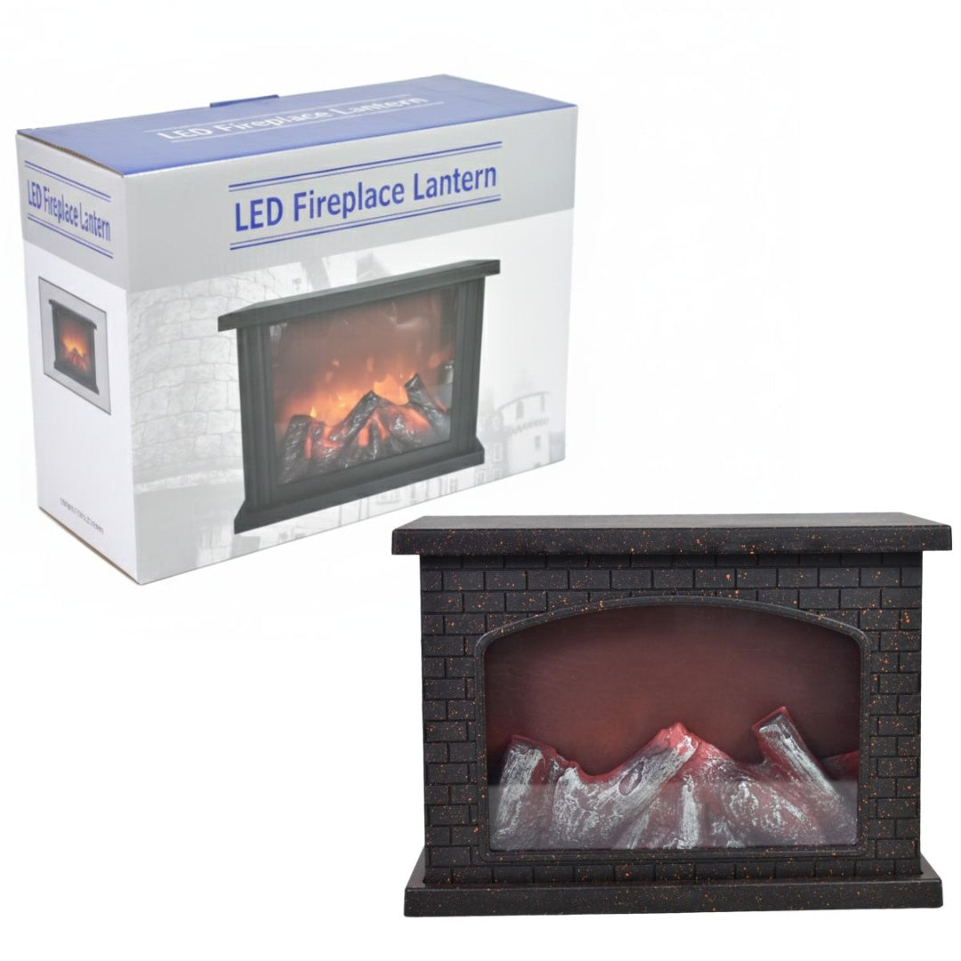 Lámpara Led Que Simula Estufa Con Llamas 28x12x20cm