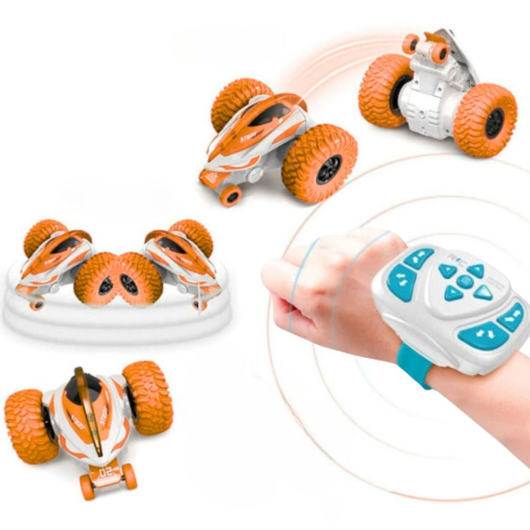 Auto Acrobático Recargable Con Pulsera Remoto Stunt Giro 360