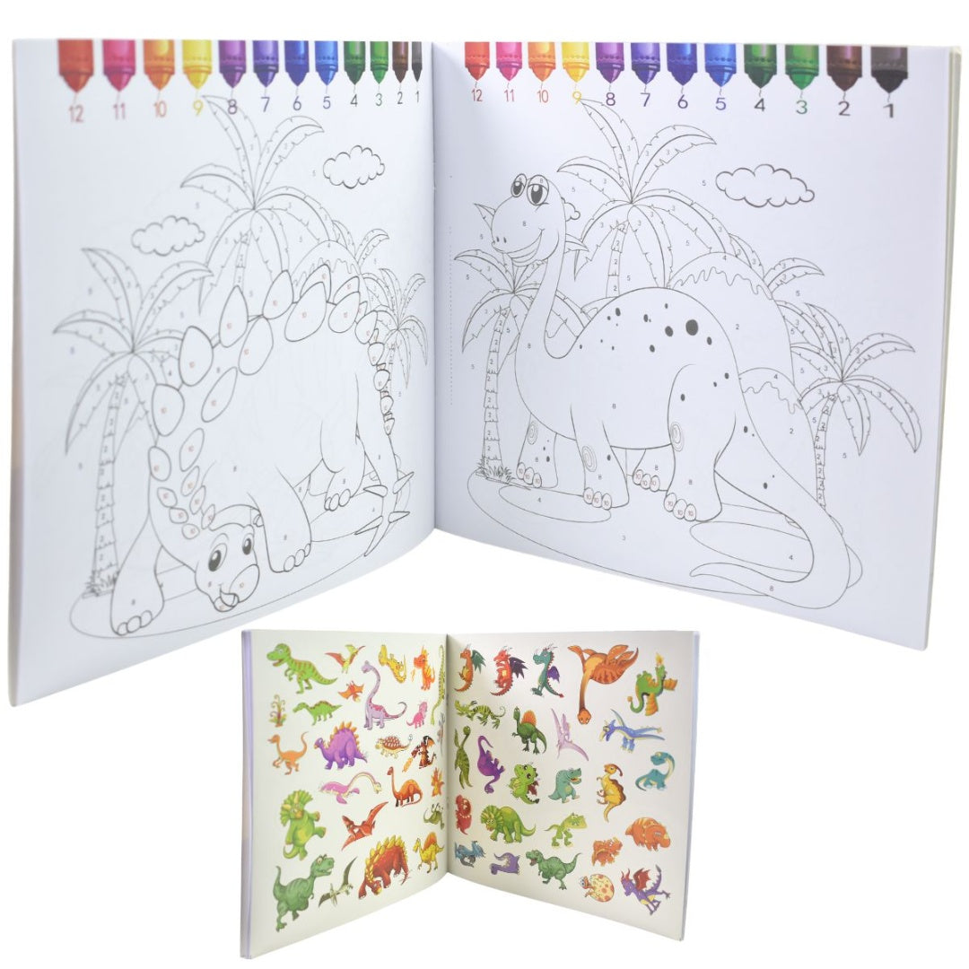 Libro Para Colorear Dinosaurios Y Animales Guia De Numeros
