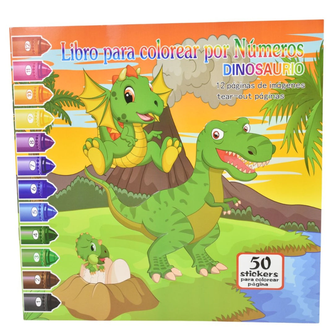 Libro Para Colorear Dinosaurios Y Animales Guia De Numeros