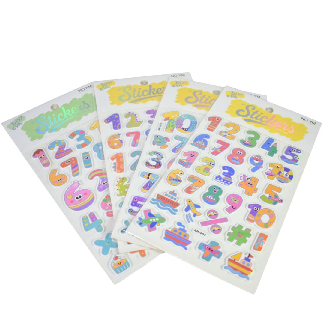 Stickers 3d Autoadhesivos De Letras Numero Animales 28x15cm