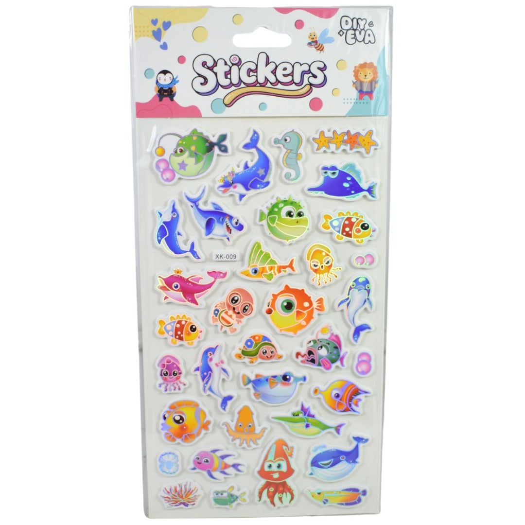 Stickers 3d Autoadhesivos De Letras Numero Animales 28x15cm