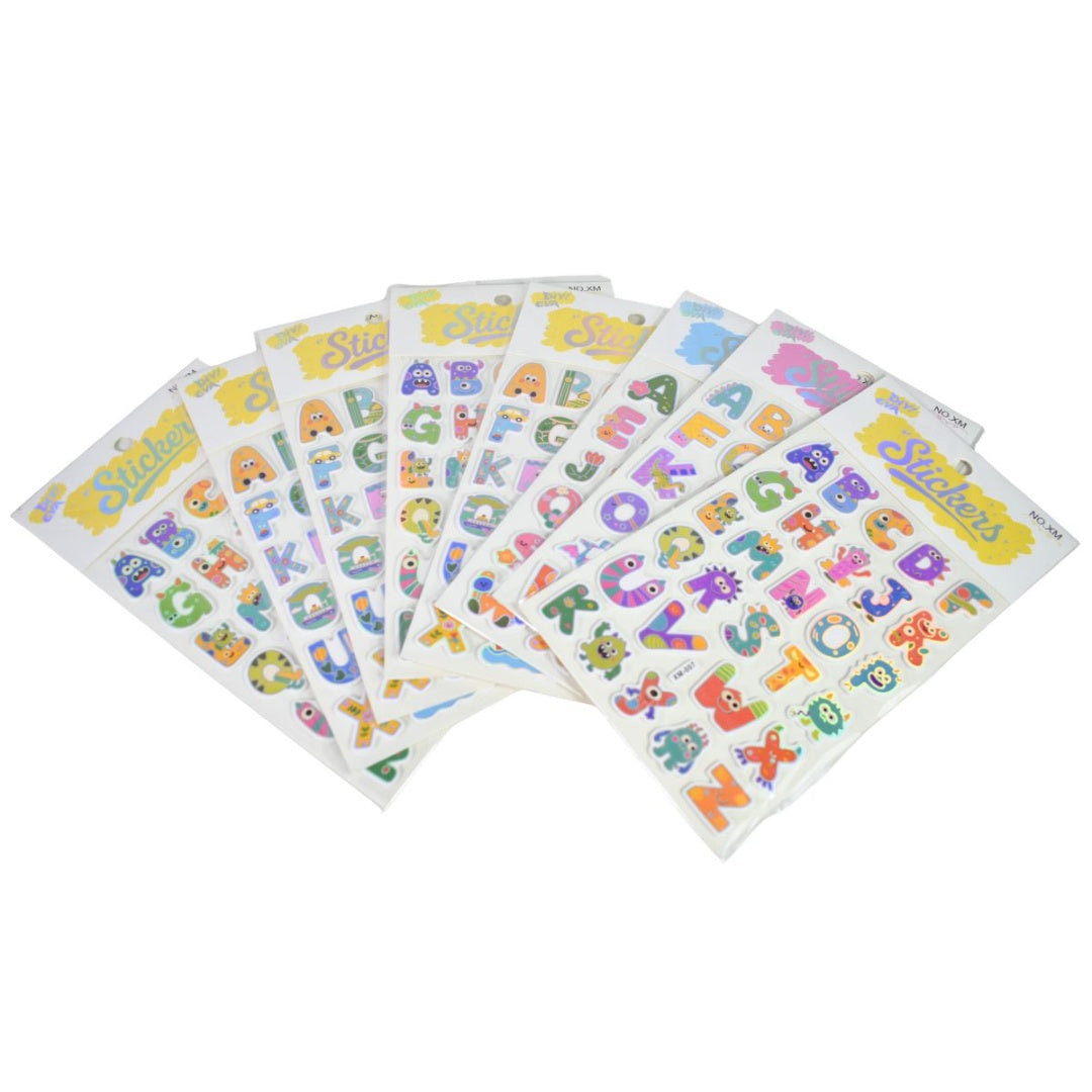 Stickers 3d Autoadhesivos De Letras Numero Animales 28x15cm