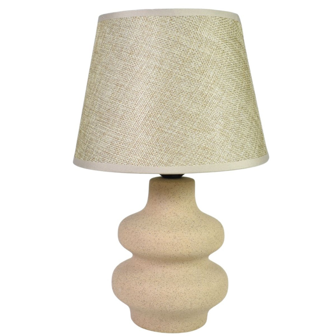 Lámpara De Cerámica Blanco Beige 34cm