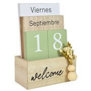 Calendario Perpetuo Bloques De Madera 11x16x5cm Manual