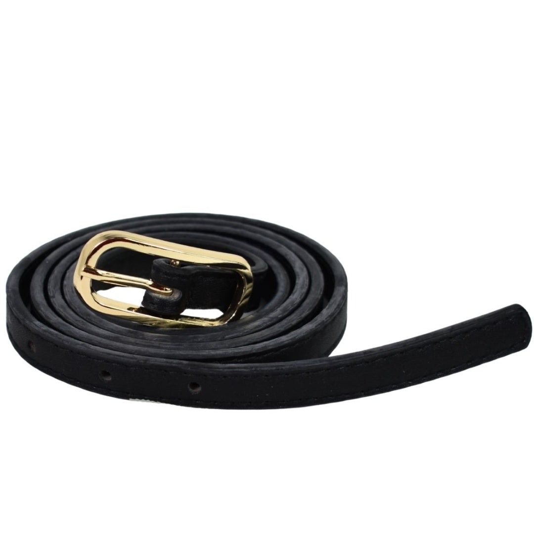 Cinto Fino De Hebilla Rectangular 120cm Negro
