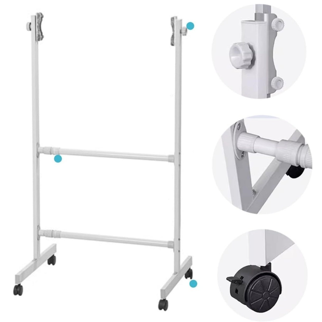 Soporte Movil Ajustable Para Pizarras 130x200cm Con Ruedas