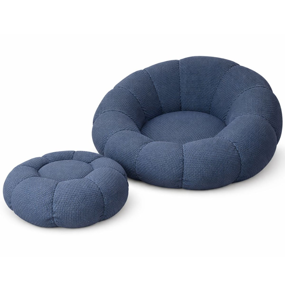 Puf Con Reposapiés De Espuma Comprimida 100x110x60cms