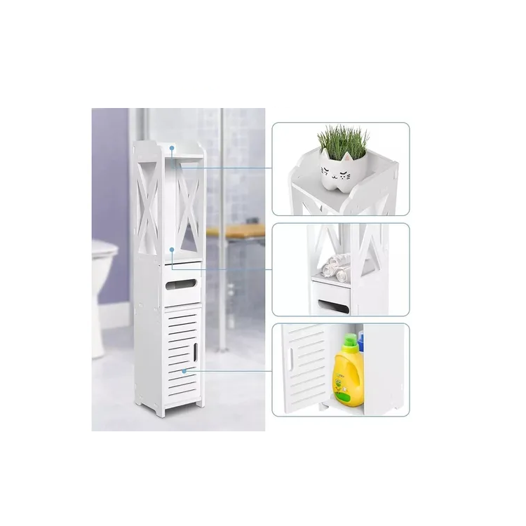 Mueble Organizador 80x15 Cm Estantes Espacios Reducidos Baño Color Blanco