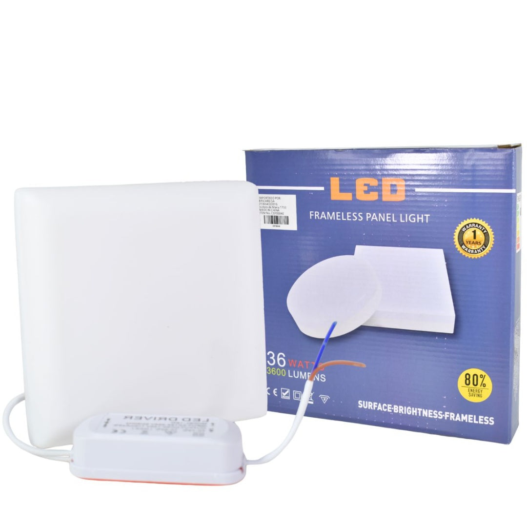 Plafon Luz Led Cuadrado Empotrable 22cm 36w Luz Cálida/frio