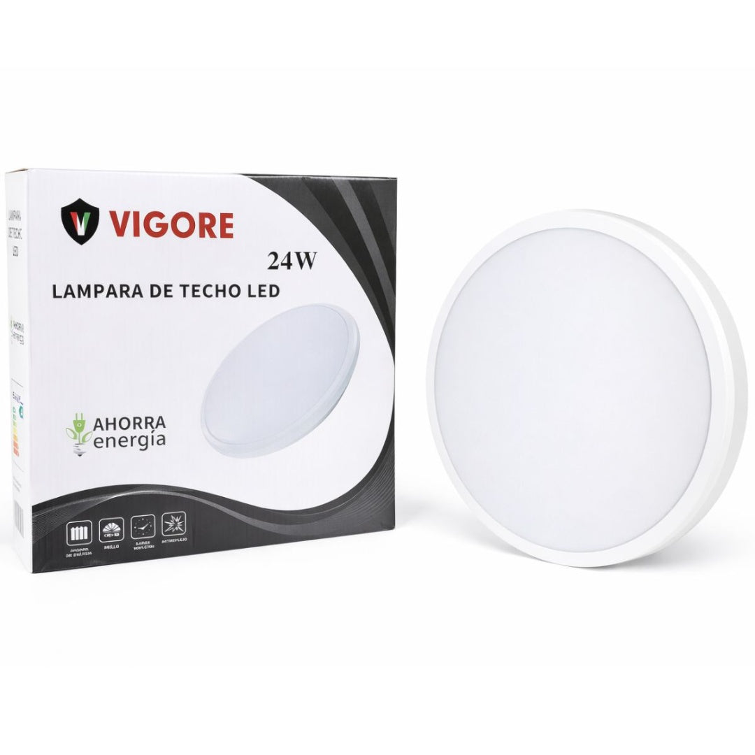 Plafon Luz Led Vigore De Superficie 26cm 24w Luz Fría