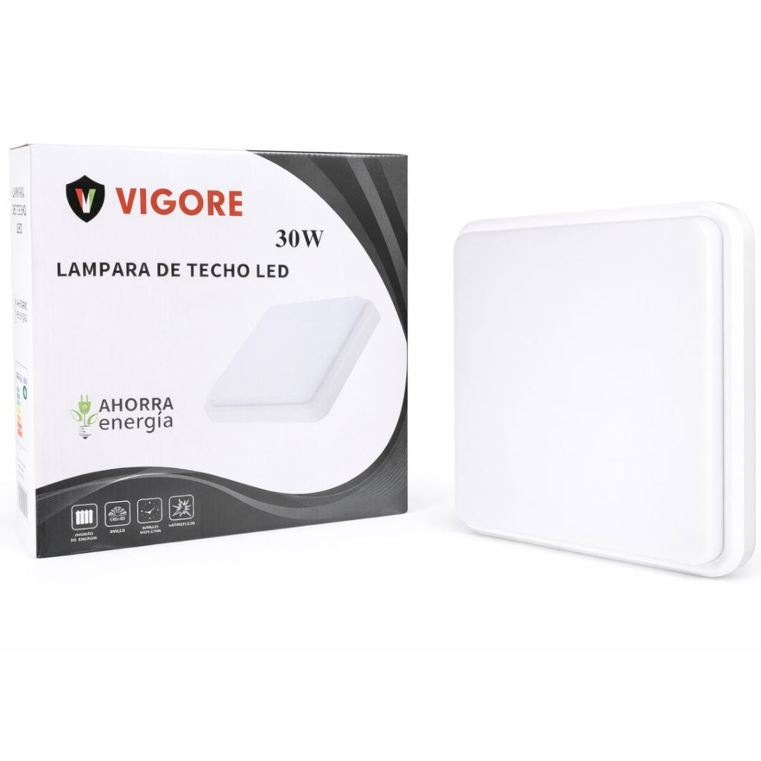 Panel Luz Led Vigore De Superficie 30cm 30w Luz Fría Cuadrad