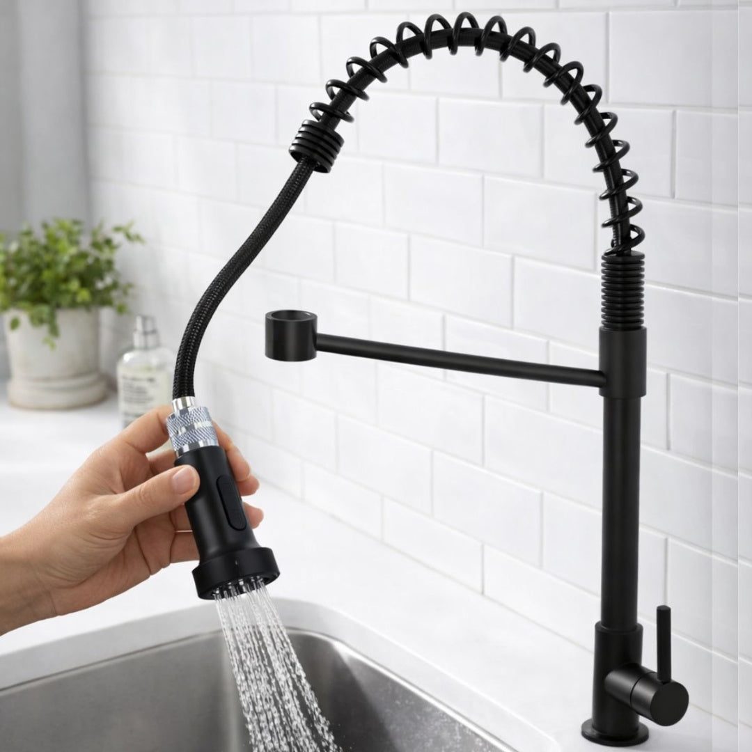 Grifo Canilla Monocomando 360º Cocina Baño Acero Inoxidable