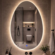 Espejo Ovalado Irregular Con Luz Led 120-240v 70x50cm